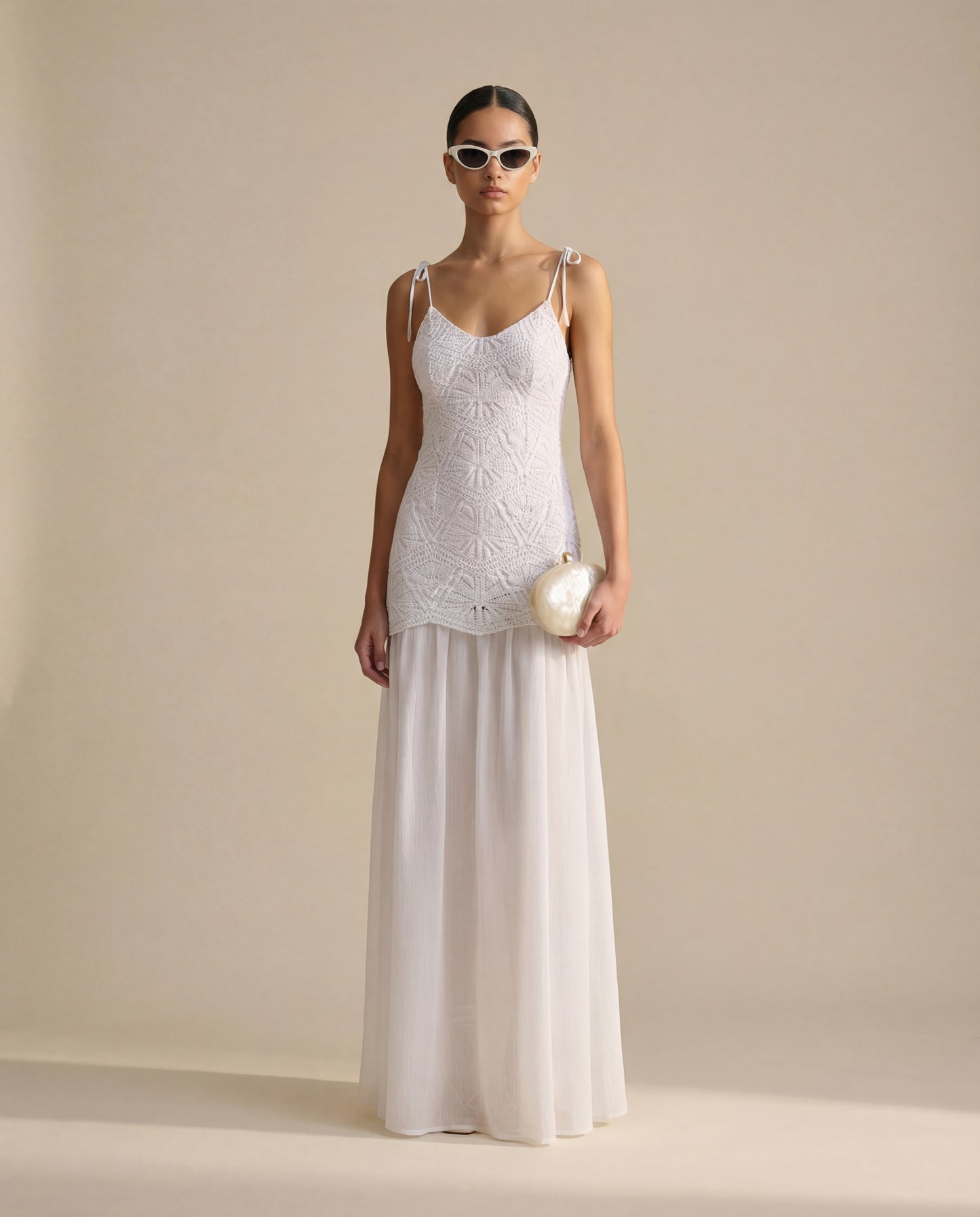 Azure Crochet Dress - White